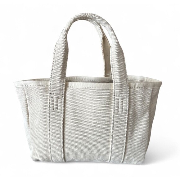 Tory Burch Brand New Authentic Mercer Canvas Mini Tote Bag Neutral Cream NWT - Picture 3 of 10